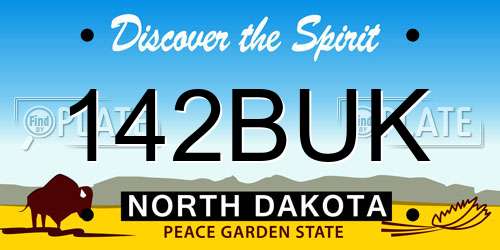 142BUK North Dakota License Plate