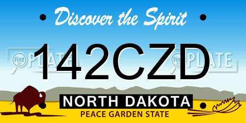 142CZD North Dakota License Plate