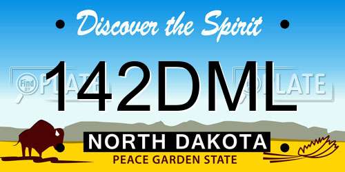 142DML North Dakota License Plate