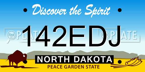142EDJ North Dakota License Plate