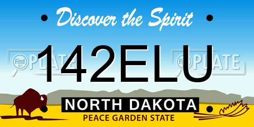 142ELU North Dakota License Plate