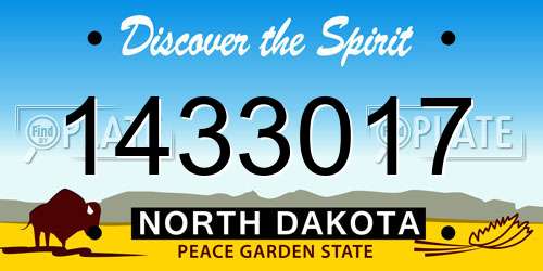 1433017 North Dakota License Plate
