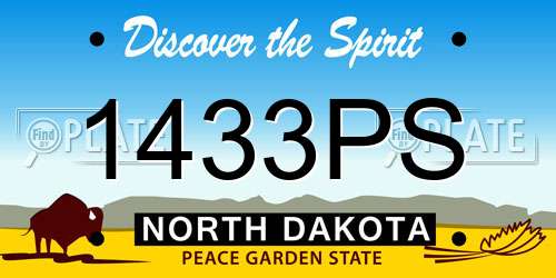 1433PS North Dakota License Plate