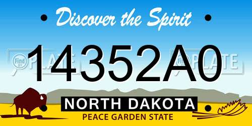 14352A0 North Dakota License Plate