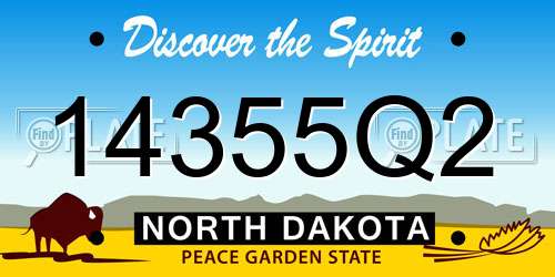 14355Q2 North Dakota License Plate