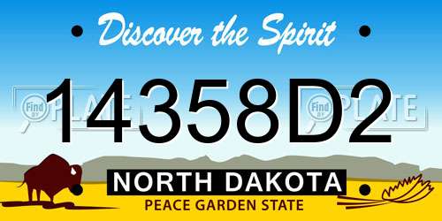 14358D2 North Dakota License Plate