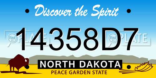 14358D7 North Dakota License Plate