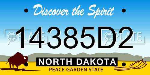 14385D2 North Dakota License Plate