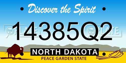 14385Q2 North Dakota License Plate