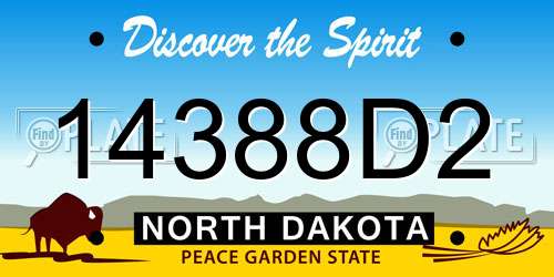 14388D2 North Dakota License Plate