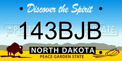143BJB North Dakota License Plate