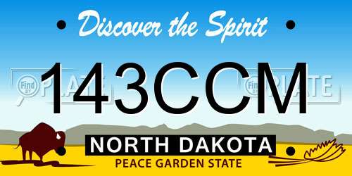 143CCM North Dakota License Plate