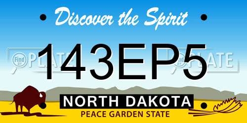 143EP5 North Dakota License Plate