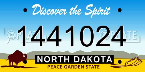 1441024 North Dakota License Plate