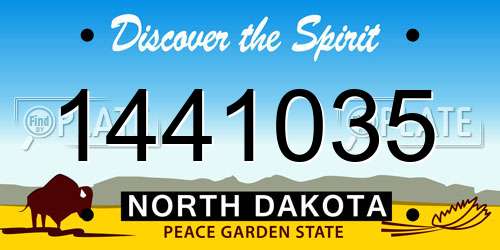 1441035 North Dakota License Plate