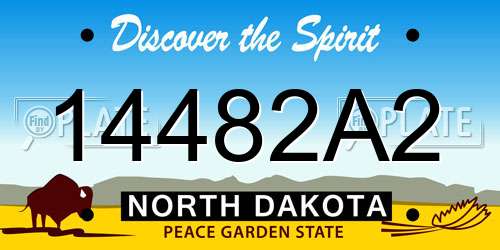 14482A2 North Dakota License Plate