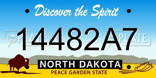 14482A7 North Dakota License Plate