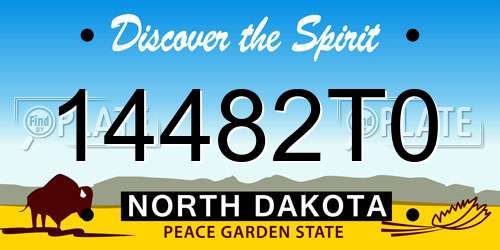 14482T0 North Dakota License Plate