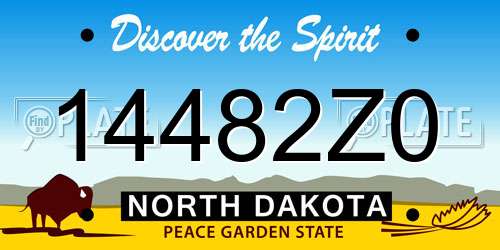 14482Z0 North Dakota License Plate