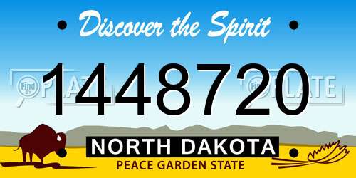 1448720 North Dakota License Plate