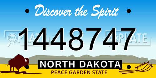 1448747 North Dakota License Plate