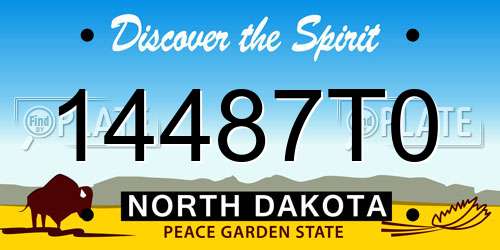 14487T0 North Dakota License Plate