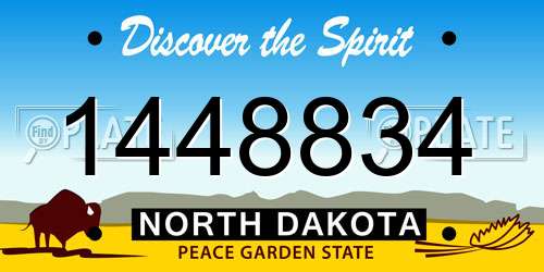 1448834 North Dakota License Plate