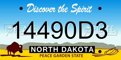14490D3 North Dakota License Plate