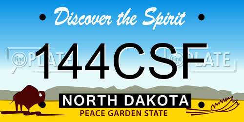 144CSF North Dakota License Plate