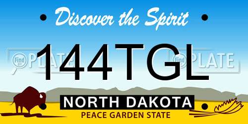 144TGL North Dakota License Plate
