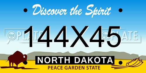 144X45 North Dakota License Plate