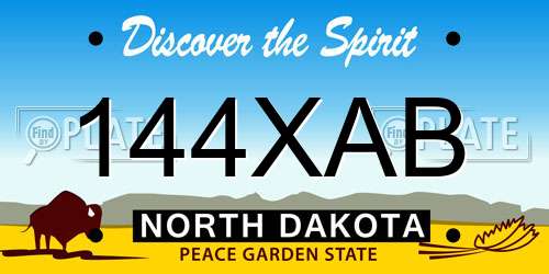 144XAB North Dakota License Plate