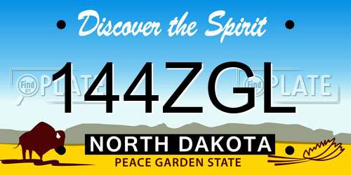 144ZGL North Dakota License Plate