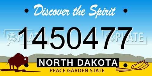 1450477 North Dakota License Plate