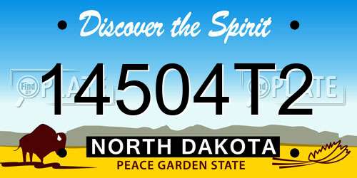 14504T2 North Dakota License Plate