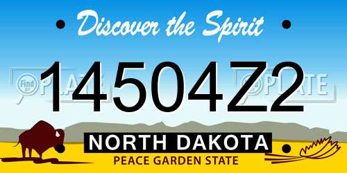 14504Z2 North Dakota License Plate