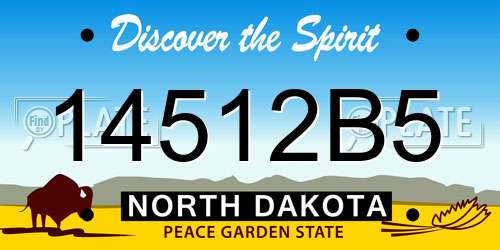 14512B5 North Dakota License Plate