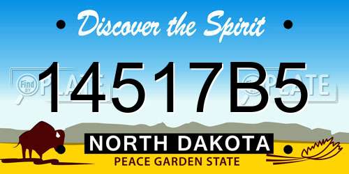 14517B5 North Dakota License Plate