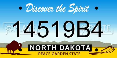 14519B4 North Dakota License Plate