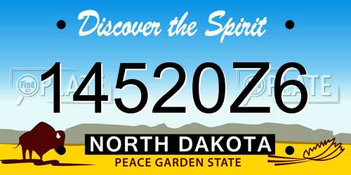 14520Z6 North Dakota License Plate