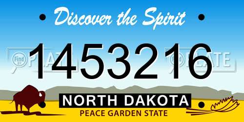 1453216 North Dakota License Plate