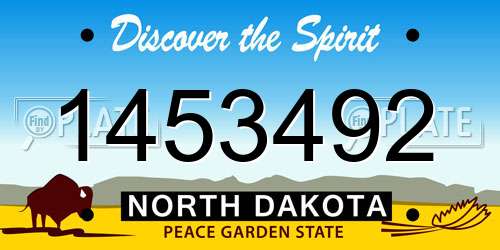 1453492 North Dakota License Plate
