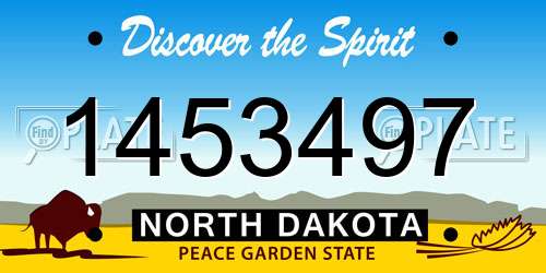 1453497 North Dakota License Plate