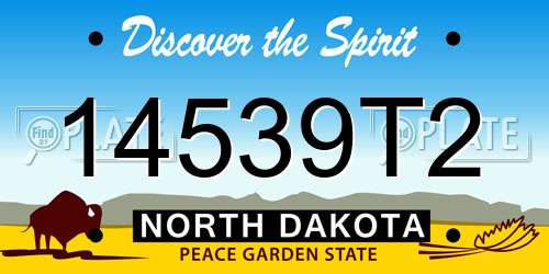 14539T2 North Dakota License Plate