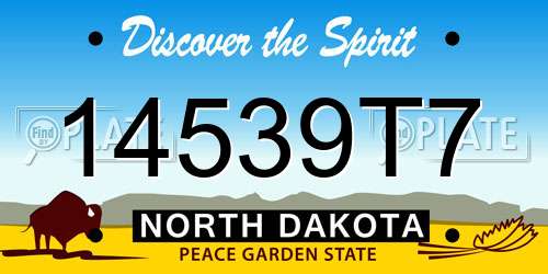 14539T7 North Dakota License Plate