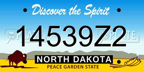14539Z2 North Dakota License Plate