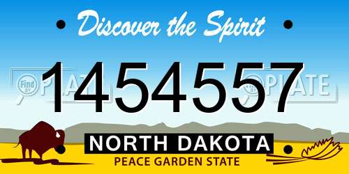 1454557 North Dakota License Plate