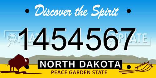 1454567 North Dakota License Plate