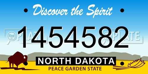 1454582 North Dakota License Plate