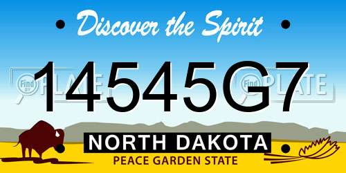 14545G7 North Dakota License Plate